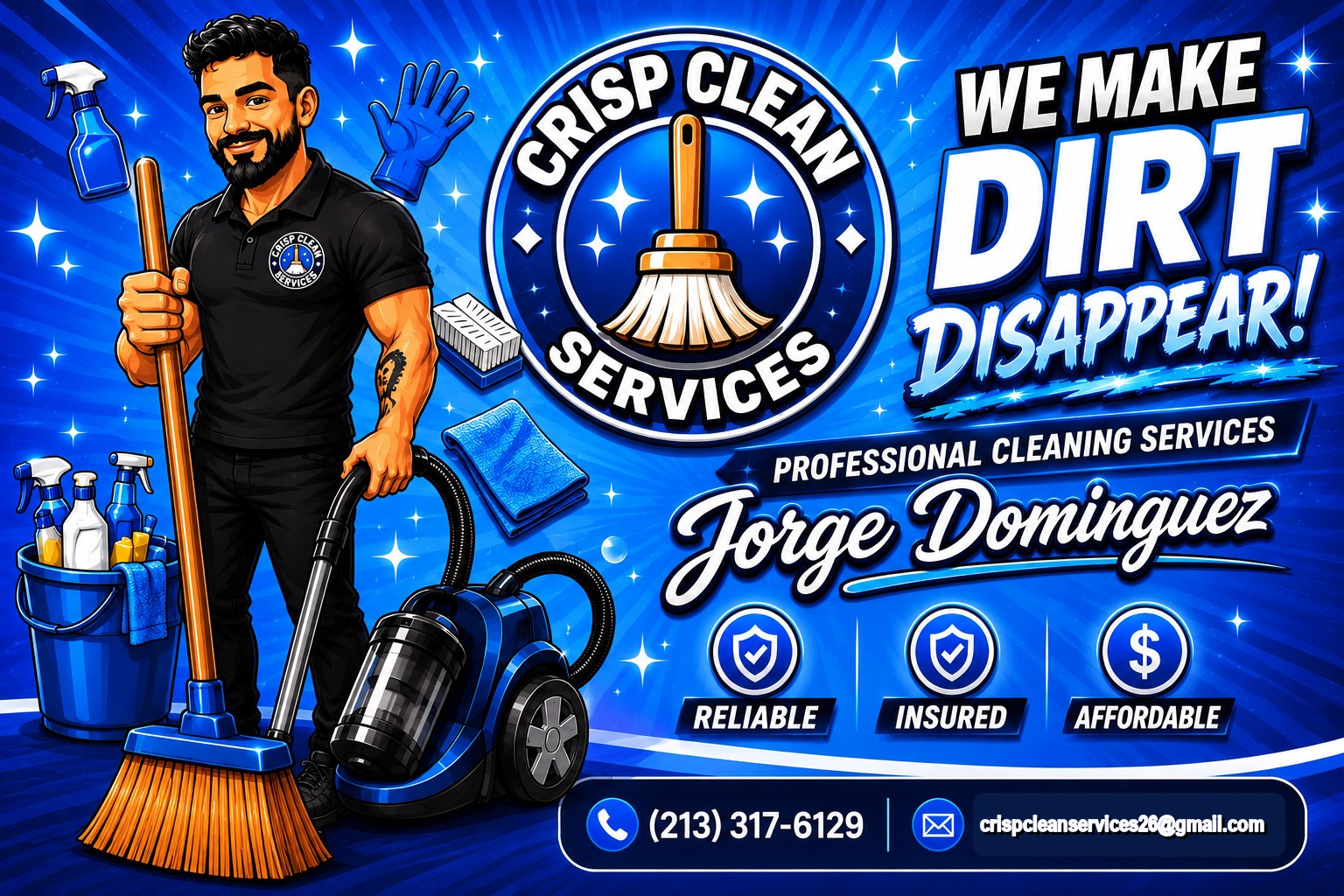 Crisp Clean Services logo and banner